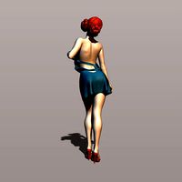 Young beauty takes off her dress | 3D