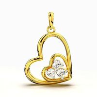 DOUBLE HEART DIAMOND PENDANT | 3D