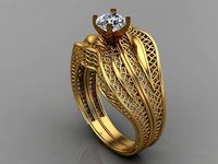 GC GOLD Y068 - Diamond Ring | 3D