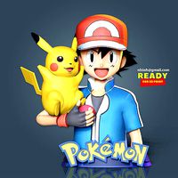 Satoshi and Pikachu - Fanart | 3D