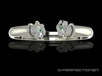 Panthere De Cartier Diamond Twin Head Open Bracelet | 3D