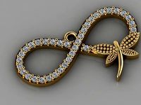 GC GOLD H130- infinity Diamond Gold necklace | 3D