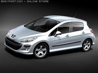 Peugeot 308 mid poly 3D Model