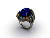 Diamond and Topaz Ring 3D print model | 3D