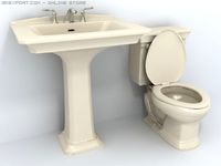 Classic Sink and Toil Bowl 3D Model