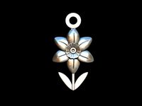 Daffodil key ring pendant | 3D