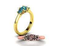Three Stone Classic Engagement ring 5mm stone 3dmodel | 3D