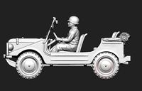1 to 56 DKW Munga - open - folded Roof - German Bundeswehr | 3D