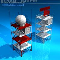 Airport radar towers 3D Model