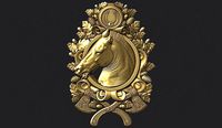 Horse head medallion 3d stl model for cnc 3D print model | 3D