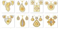 16 Mesh Nokta Turkish Pendant Earrings Set mgx Details  | 3D