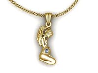 Pregnant Lady gift diamond light weight pendant stl model  | 3D