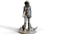 Westen Girl Sculpture | 3D