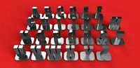 VERTICAL-1 uppercase and lowercase  3D letters STL file | 3D