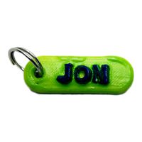 JON Personalized keychain embossed letters | 3D