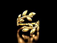 Tiffany Olive Leaf Bypass Ring  | 3D