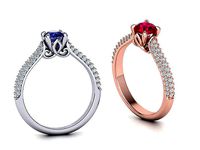 Paris Engagement ring  4claws design with 5mm stone | 3D