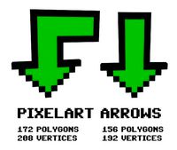 Pixelart pointer arrows 3D model