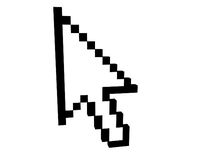 3D pixel computer mouse cursor