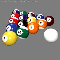 Billiard Balls Traditional 3D Model