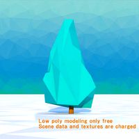 tree blue spruce Low Poly