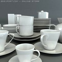 Porcelain tableware set 3D Model