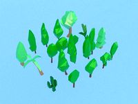 20 low poly trees collection