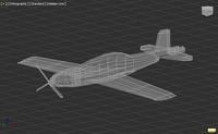 Low poly 3D airplane model Utva Lasta 1