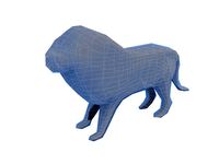 Low poly lion 3D model