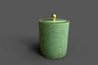 A Celadon Tea Caddy with a Crackle Finish