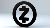 Zcash Crypto Currency 3D Logo