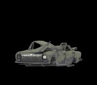 Low Poly Wrecked Car Game Ready