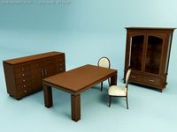 MD2 dinning set 3D Model