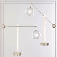 RH Glass Globe Mobile LEVER TABLE LAMP Nickel