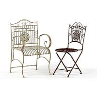 Maison Rouge Tennyson Distressed White Rustic Garden Chair
