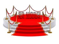 Round stage with red carpet