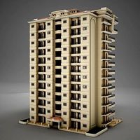 3D model BIG Tropical Latin Mexican Beach Tower Hotel Hacienda