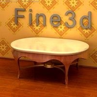 Antique09omTable013c 3D Model