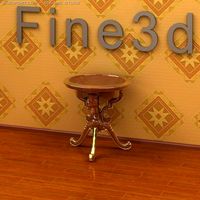 Antique09omTable014b 3D Model