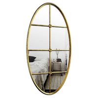 Mullion Detail Oval Decorative Wall Mirror THDS1193