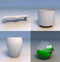 Lounge chair pot art 3D Model