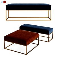 Box Frame Upholstered Bench and Ottoman Westelm