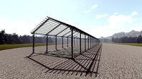 Detailed Building steel canopy- Exterior 3Dsmax - Revit