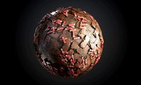 Herringbone Stone Pavers Shotgun Shells Seamless PBR Textur