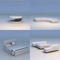 Bed sofa chair table 3D Model