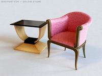 Chaircofeetable 3D Model