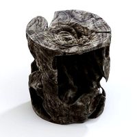 ASH GREY TEAK ROOT CONE SIDETABLE