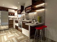 small modern kitchenette
