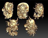 Bas-relief of models of Hannya