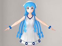 T pose nonrigged model of Ika Musume anime girl